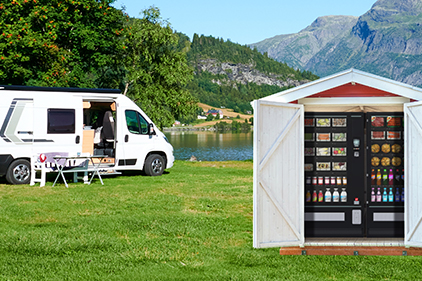 Campingplatz Ein Automat auf einem Campingplatz