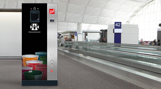 Ein Automat auf einem Flughafen