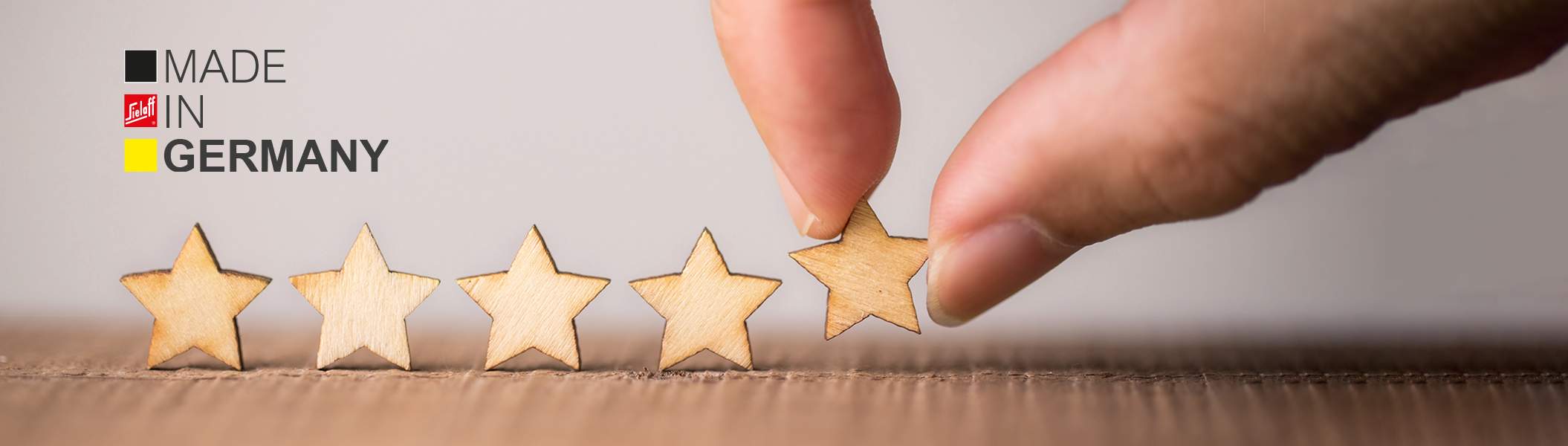 Made in Germany 5 Sterne neben dem Made in Germany Schriftzug